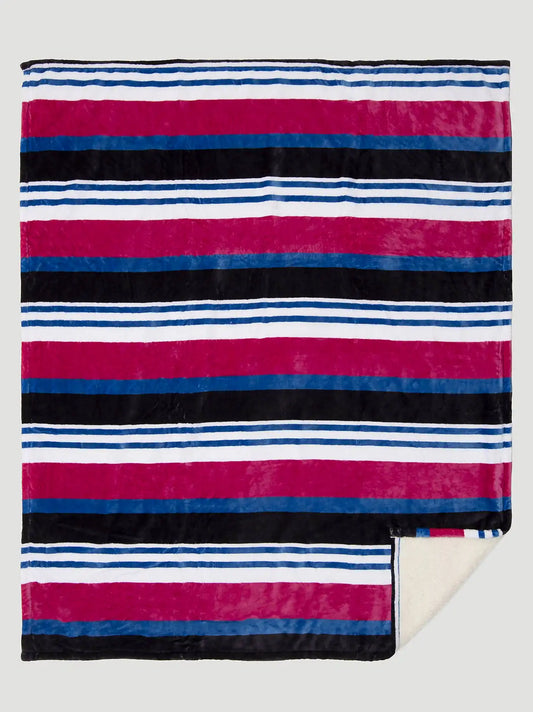 Wrangler Brushpopper Lounge Plush Sherpa Blanket:Pink:One Size