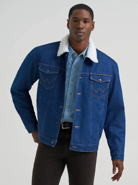 Wrangler® Western Sherpa Lined Denim Jacket in Denim
