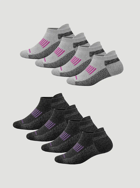 Womens Workwear No Show Socks 4 Pack:Grey:One Size