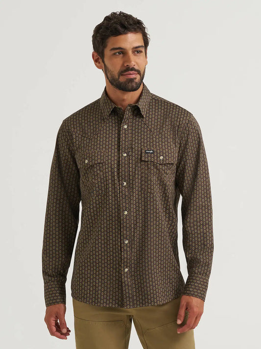 Wrangler All Terrain Gear Men's Technical Shirt in Turkish Coffee