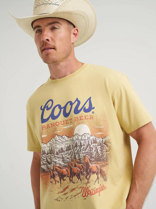Wrangler x Coors Wild Horses T-Shirt in Moonstone
