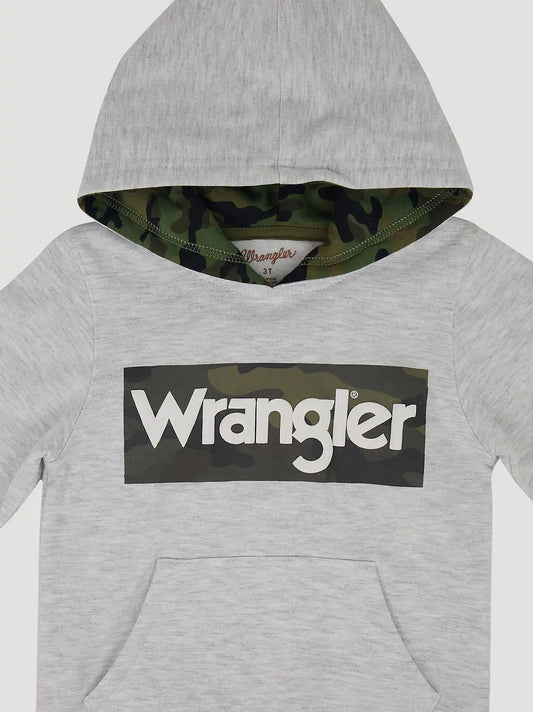 Wrangler Toddler Boy's Graphic Hoodie in Grey Camo