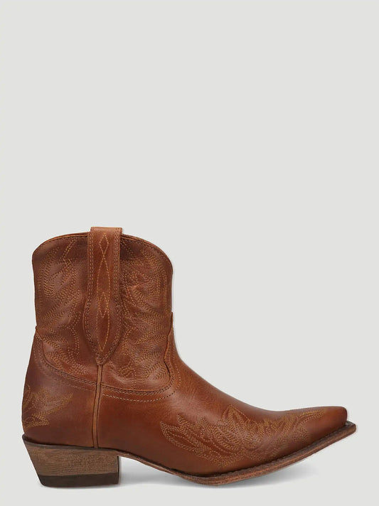 Women's Myrtle Snip-Toe Western Bootie in Saddle Tan
