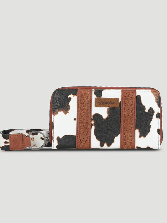 Cow Print Billfold Wallet:Black/White:One Size: