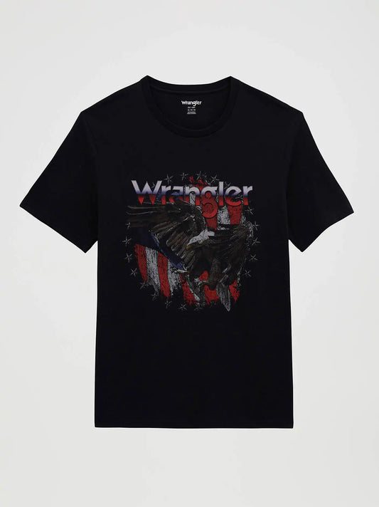 Eagle Landing Graphic T-Shirt in Jet Black