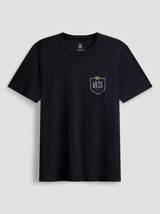Lone Star Texas Beer Back Graphic T-Shirt in Washed Black