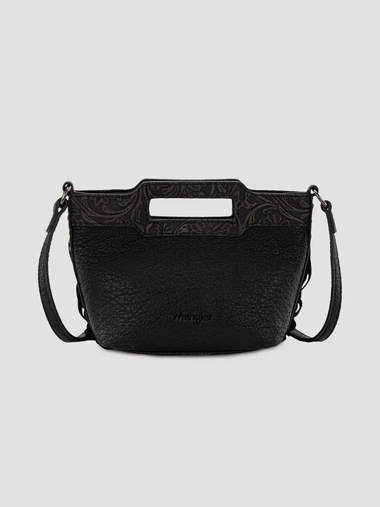 Cowhide Fringe Satchel Handbag:Black:One Size: