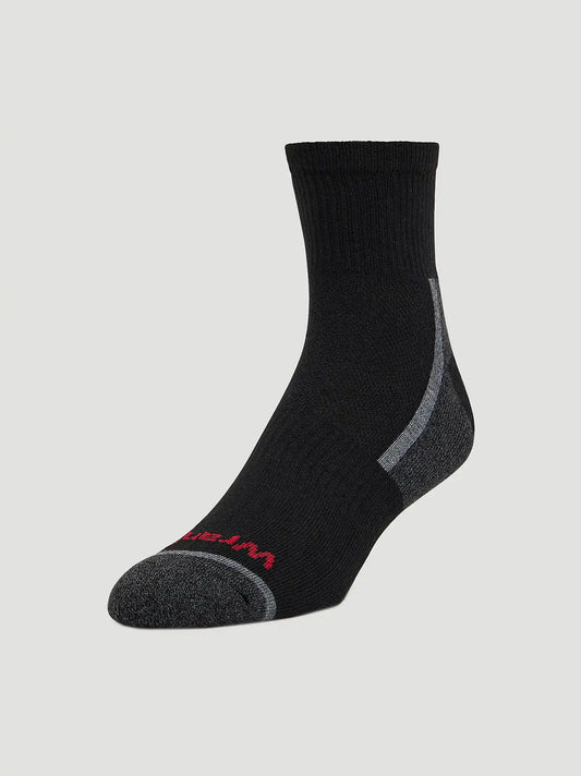 Quarter Crew Athletic Sock 6 Pack:Black:One Size