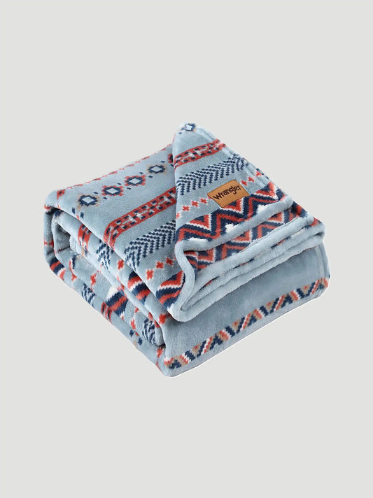 Wrangler Homestead Printed Throw:Blue:One Size