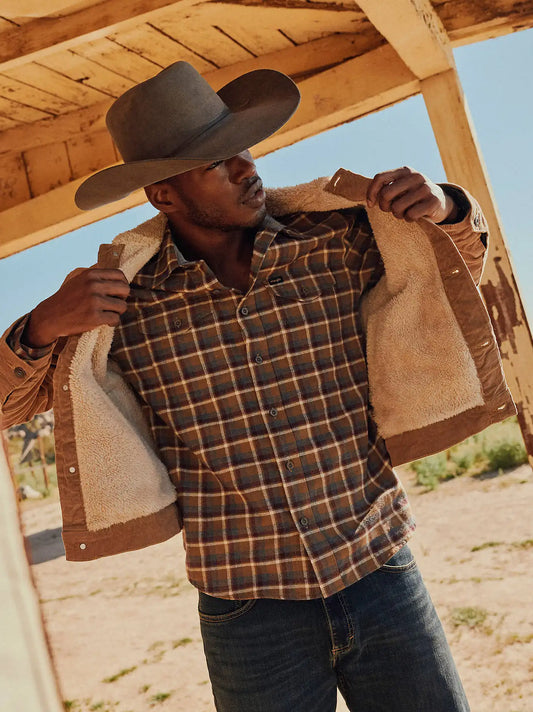 Men's Flannel Plaid Shirt in Kangaroo