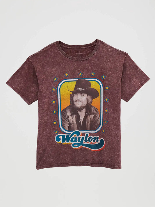 Women's Wrangler Retro® Waylon Jennings Oversized Band Tee in Fudge Comet Wash