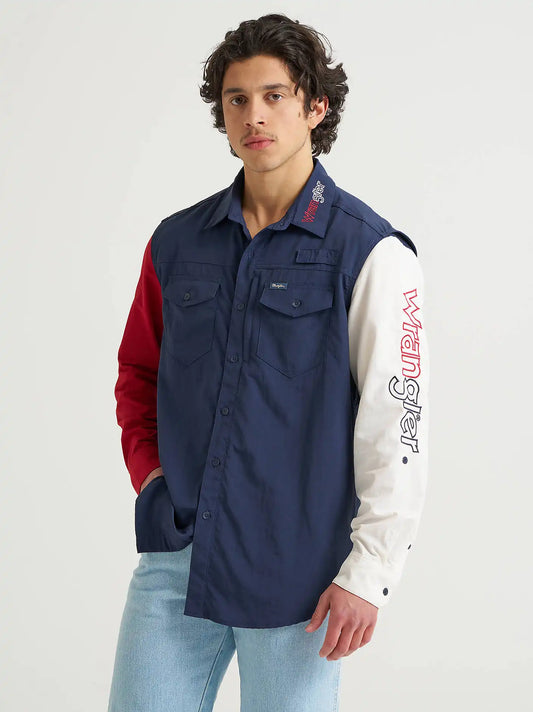 Wrangler® Americana Performance Shirt in Colonial Navy