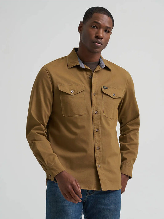 Men's Wrangler® Epic Soft™ Stretch Twill Shirt in Kangaroo