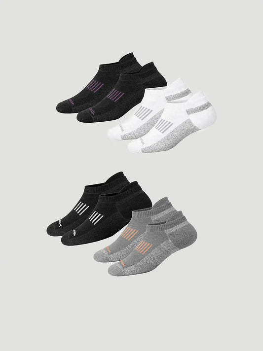 Womens Workwear No Show Socks 4 Pack:Multi:One Size