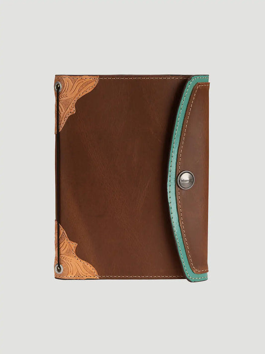 Women's Tooled Contrast Leather Journal:Cognac:One Size