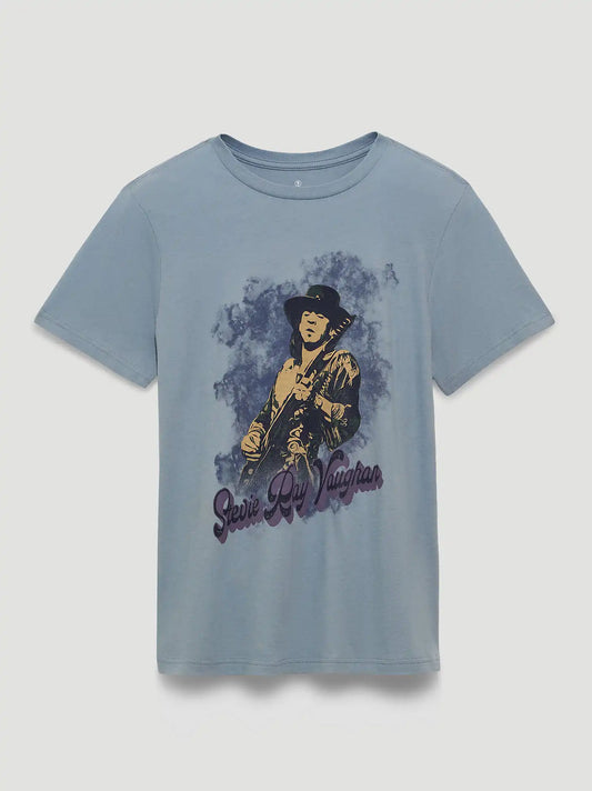 Stevie Ray Vaughan Playing Reg Fit Graphic Tee in Tradewinds