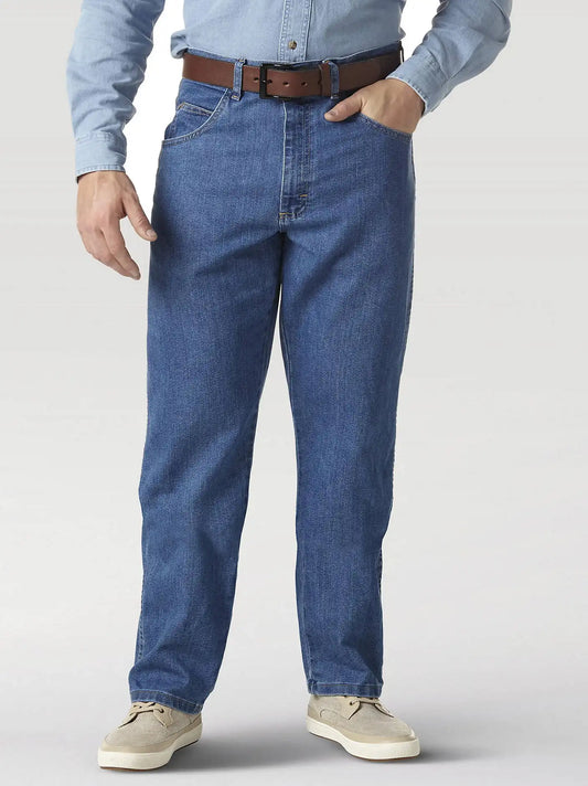 Wrangler Rugged Wear® Relaxed Stretch Flex Denim Jean - Stonewashed in Stonewashed