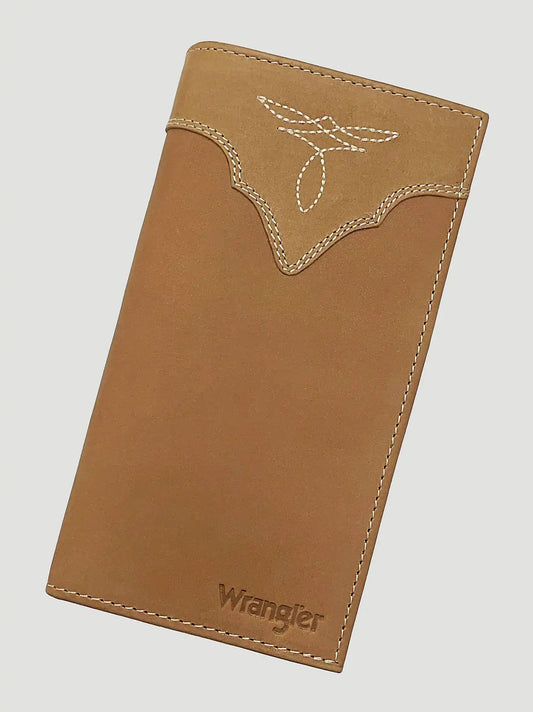 Boot Stitch Trim Trifold Wallet:Tan:One Size