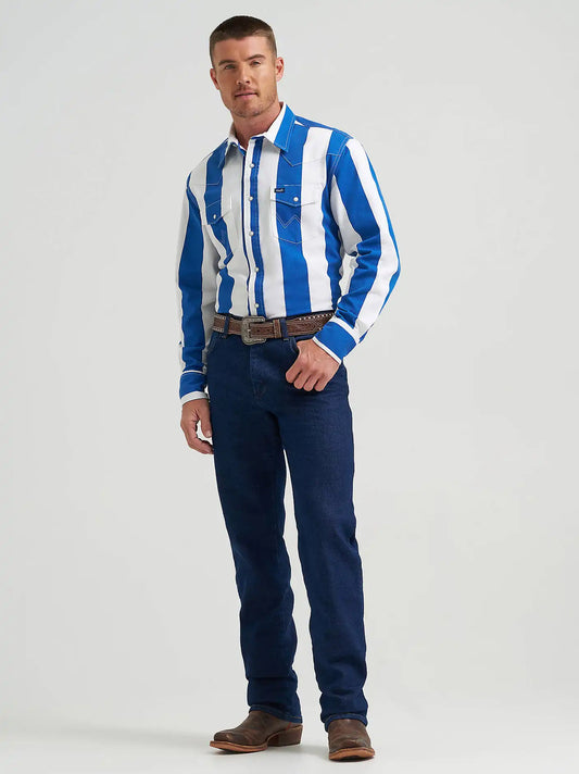 Wrangler® Cowboy Cut® Bootcut Stretch Regular Fit Jean in Navy