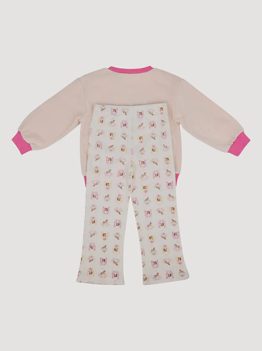 Wrangler Toddler Girl's Sweatshirt Set in Pony Pink