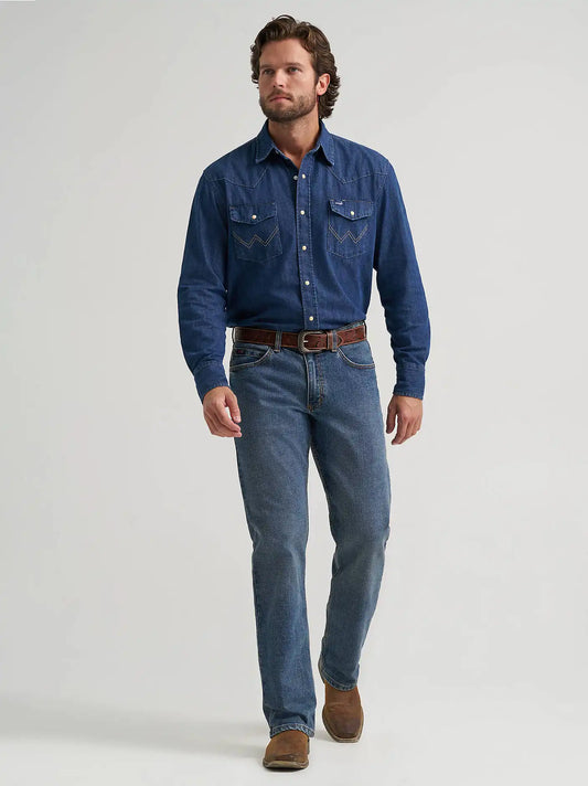 Men's Wrangler® 20X® Active Flex Regular Fit Jean in Stone Blue