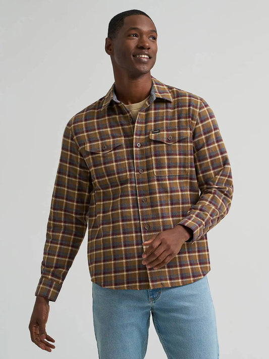 Men's Flannel Plaid Shirt in Kangaroo