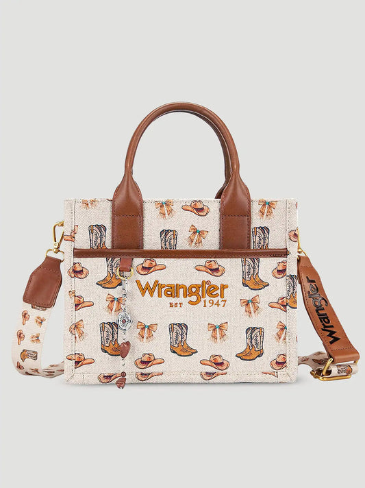 Boots and Hats Charm Mini Tote:Tan:One Size