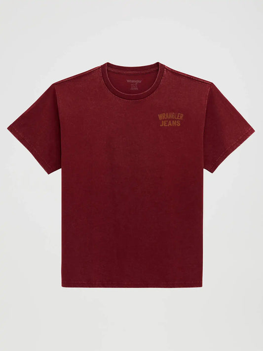 Gallopping Girlfriend Back Graphic Tee in Pomegranate