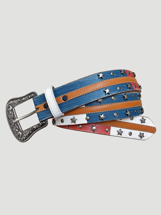 Women's Americana Leather Belt in White