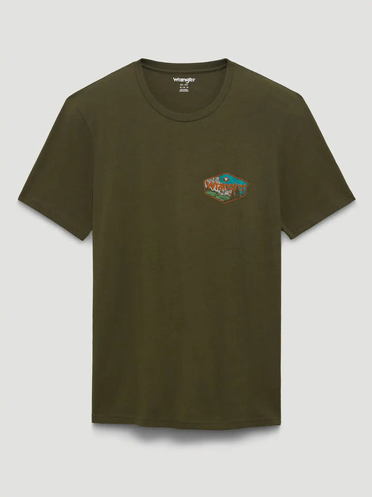 Mountain Vista Back Graphic T-Shirt in Ivy Green