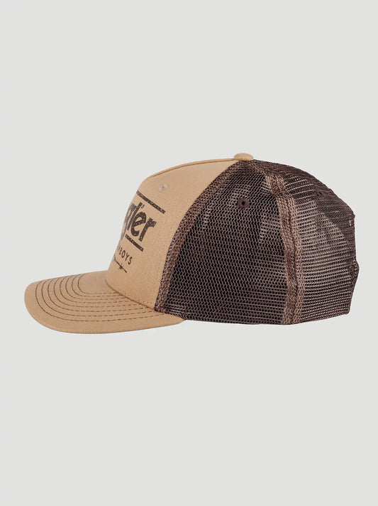 Wrangler Grit Trucker Baseball Cap:Khaki/Brown:One Size
