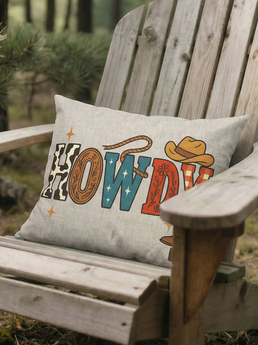 Wrangler Howdy Outdoor Throw Pillow:Howdy:One Size