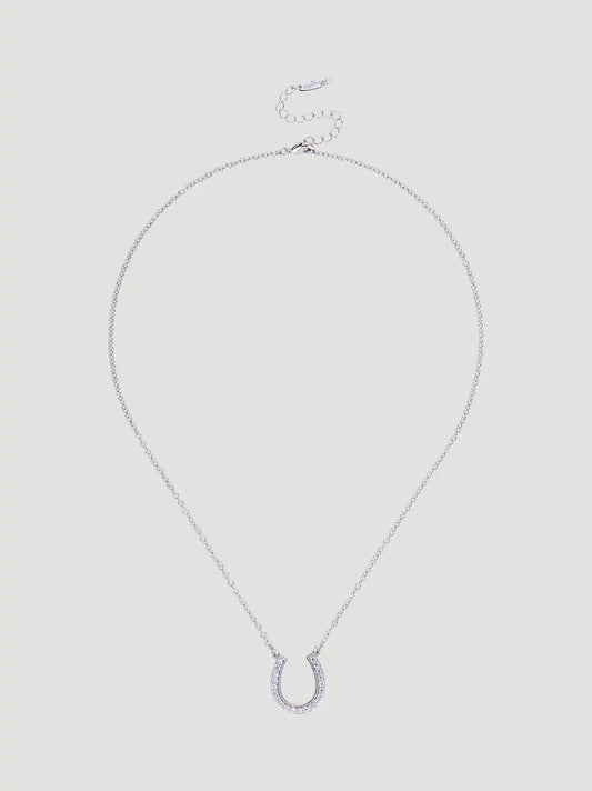 Cowgirl Lucky Horseshoe Necklace:Silver:One Size: