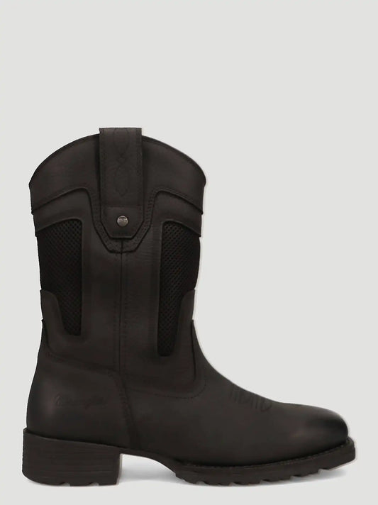 Men's Stockton Square-Toe Vented Western Boot in Black