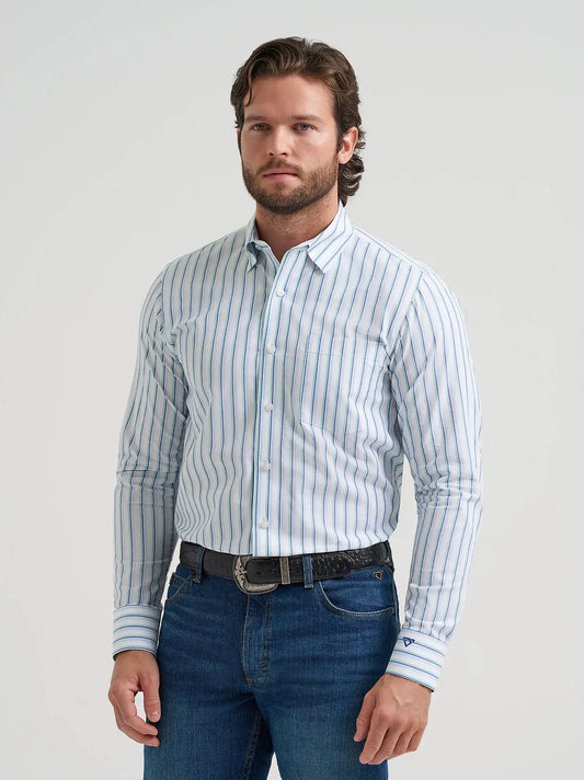 Men's Cody Johnson One Pocket Button Down Shirt in Glacier Stripes