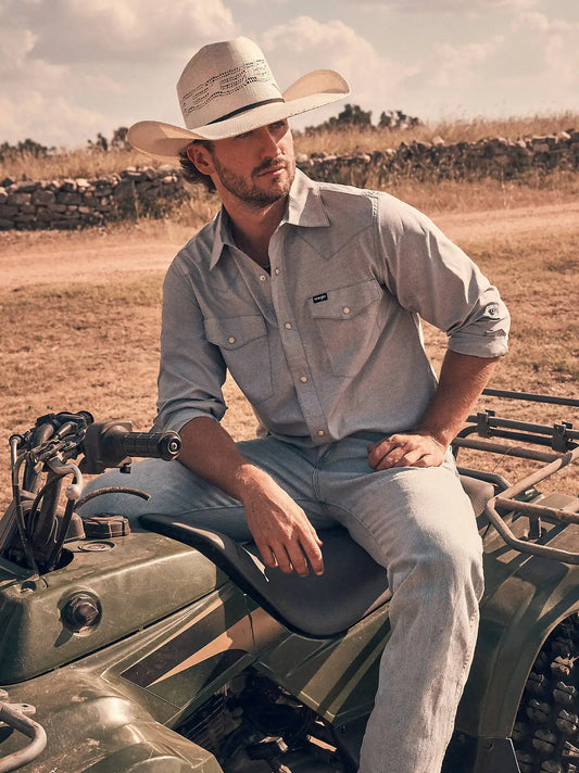 Wrangler All Terrain Gear Men's Drover Utility Shirt in Bering Sea