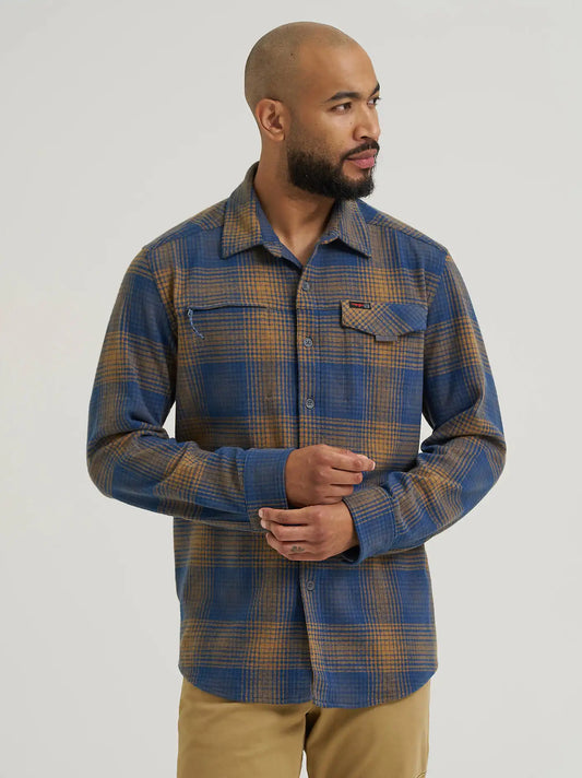 Wrangler ATG™ Men's Campsite Plaid Shirt in Sepia Ombre