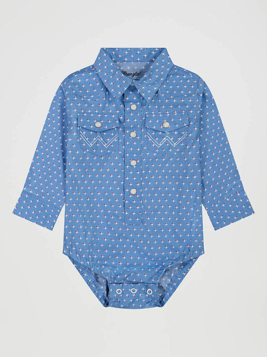 Baby Boy's Long Sleeve Western Snap Bodysuit in Americana