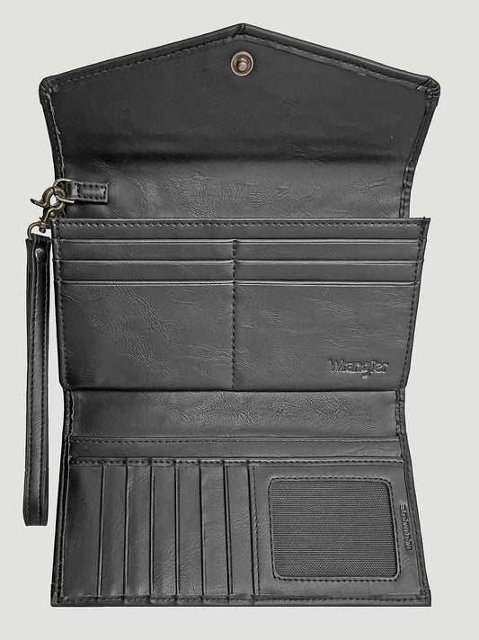 Southwest Quilt Pattern Wristlet:Black:One Size