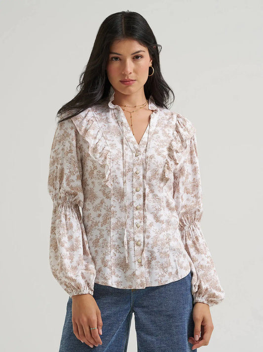 Lainey Wilson x Wrangler Folk Floral Blouse in Folk Floral