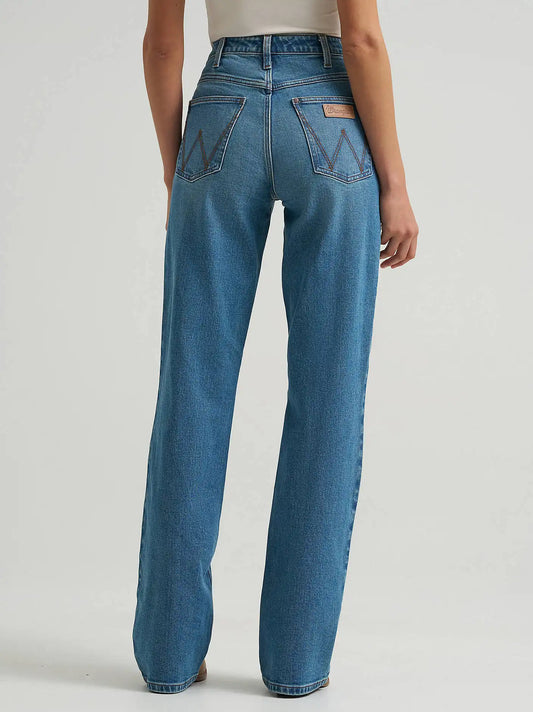 Women's High Rise Skylar Relaxed Bootcut Wrangler Riding Jean in Ryan