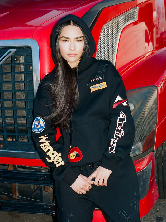 Wrangler x AVIREX Hoodie in Black