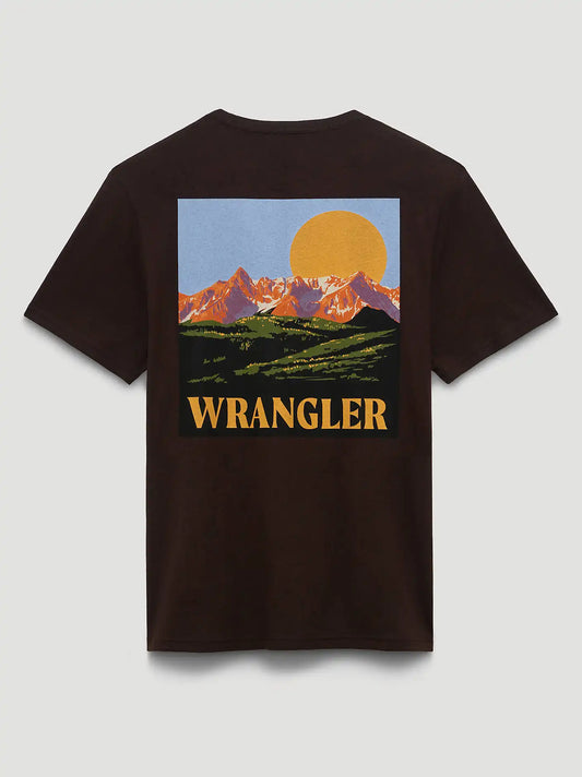 Mountain Range Back Graphic T-Shirt in Mole Brown