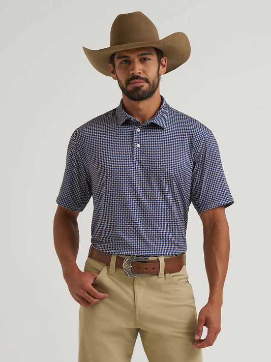 Wrangler All Terrain Gear Men's Performance Polo Shirt in Blue Depths