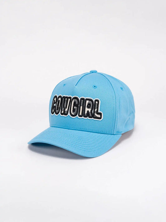 Womens Cowgirl Applique Baseball Cap:Washed Blue:One Size