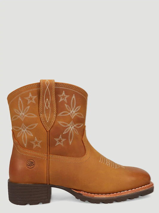 Women's Sallie Square-Toe Western Boot in Tan