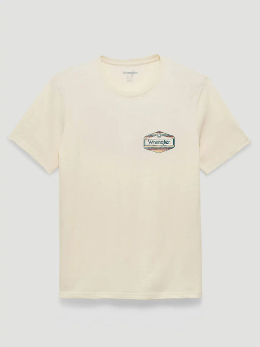 Southwestern Stripe Logo Back Graphic T-Shirt in Egret