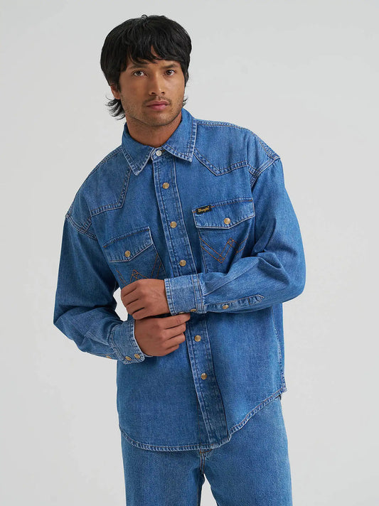 Men's Super Wrangler® Oversized Shirt in Cowboy Fade