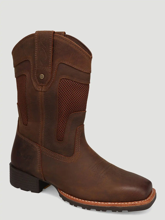 Men's Stockton Square-Toe Vented Western Boot in Bridle Brown