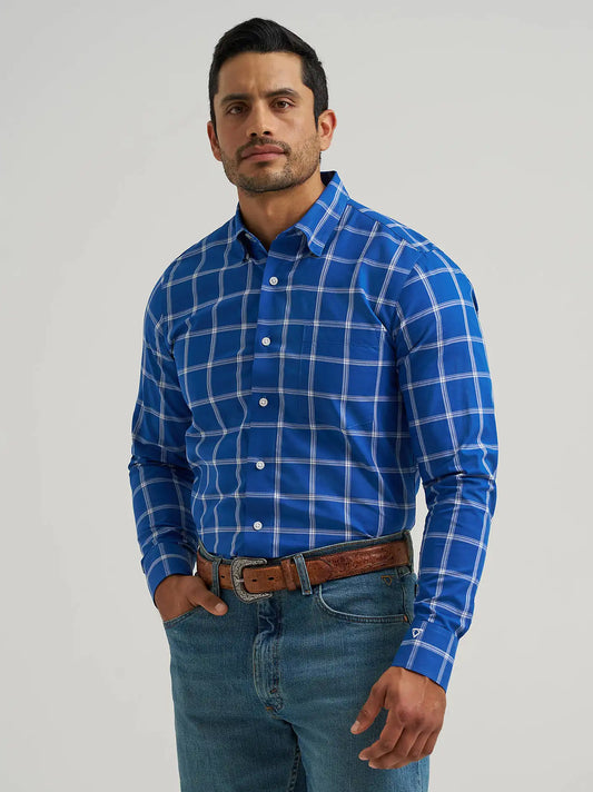 Men's Cody Johnson One Pocket Button Down Shirt in Bluebell Plaid